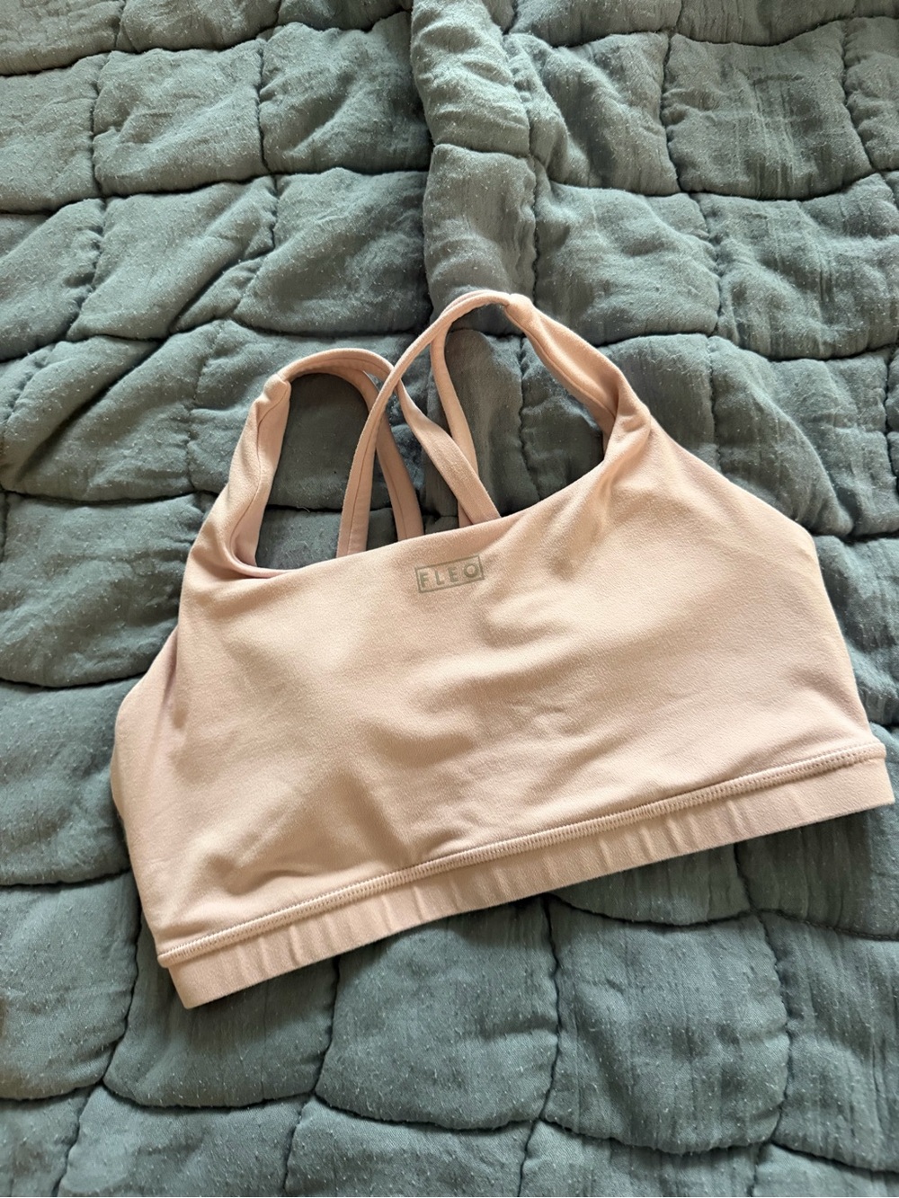 Fleo Light Blush Pink Double-Strap Sports Bra